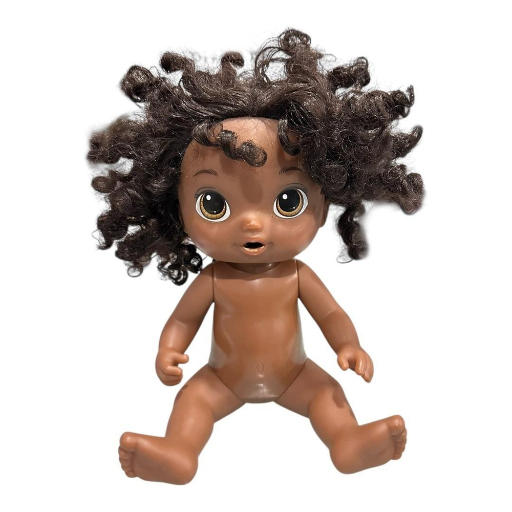Baby Alive Girl Doll Brown Eyes Curly Dark Brown Hair 12 Inch Hasbro F7358 2023